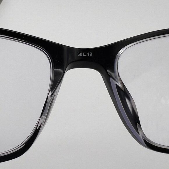 MP 20213 BK/CR Eyeglass Frames Rectangular Full Black Crystal Clear 58-19-150 - Picture 6 of 10